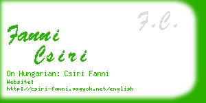 fanni csiri business card